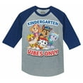 thumbnail image 1 of Paw Patrol Kindergarten Shirt Back to School Boys T-shirt Vibes Raglan Blue 5T, 1 of 5