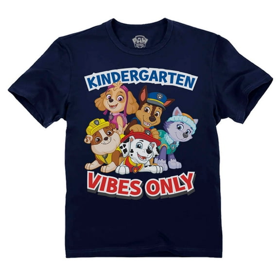 Paw Patrol Kindergarten Shirt Back to School Boys T-shirt Vibes Tshirt Navy 4T