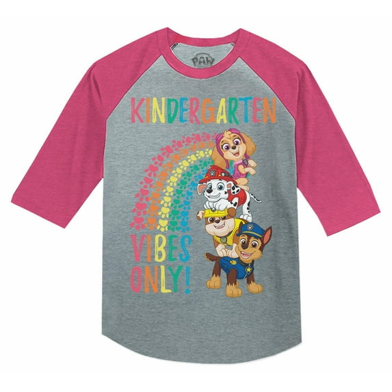 Paw Patrol Kindergarten T-Shirt - Cute Back to School Girls' Top - Fun Children's School Outfit Pink 5T