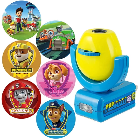 Paw Patrol LED Night Light Projector, Plug-In, Dusk-to-Dawn Sensor, Rubble, Chase, Skye, Marshall, Alex Porter, For Baby, Kids, Bedroom, Playroom, Nursery, Bathroom, 30605