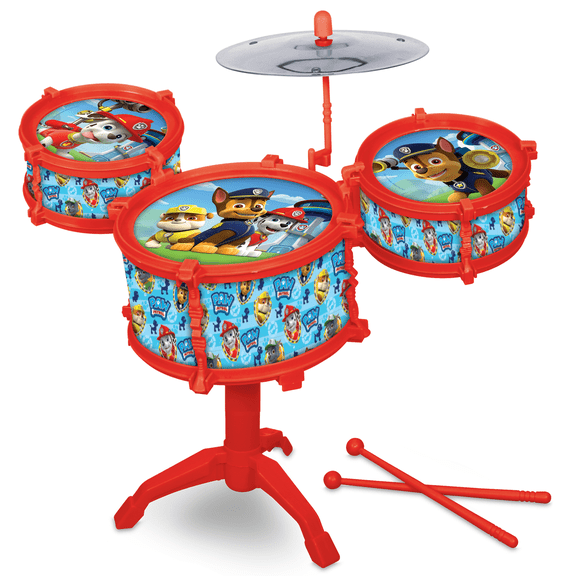 Paw Patrol Large Drum Kit, 3 Drums, Cymbal, Pair of Drumsticks, Stand, ages 3+
