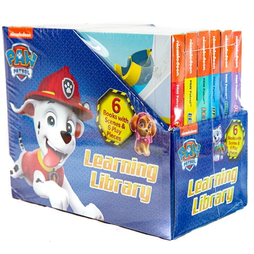 Paw Patrol Learning Library (6 Books with Scenes & 6 Ply Pieces)