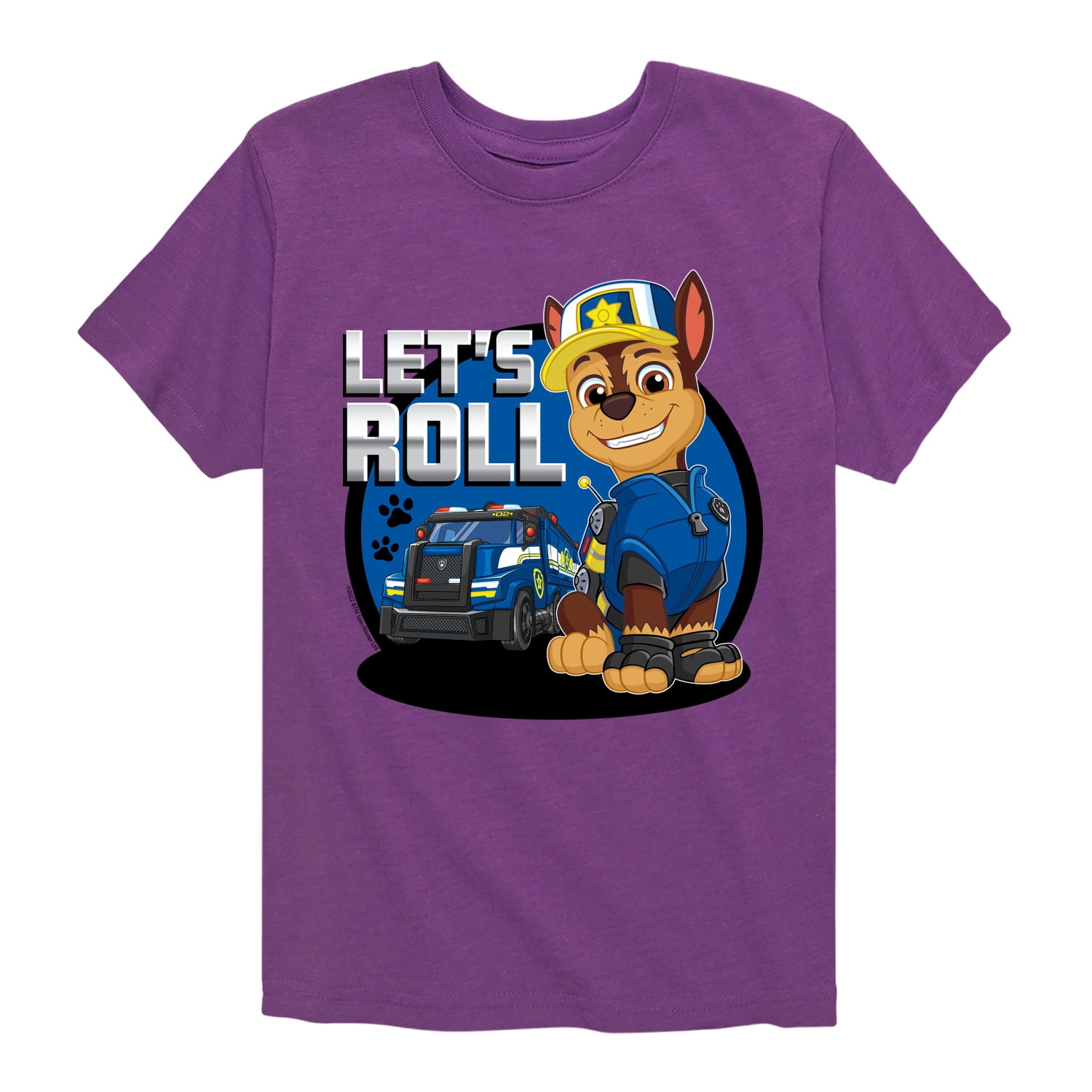 Paw Patrol Let's Roll Chase Toddler And Youth Short Sleeve Graphic
