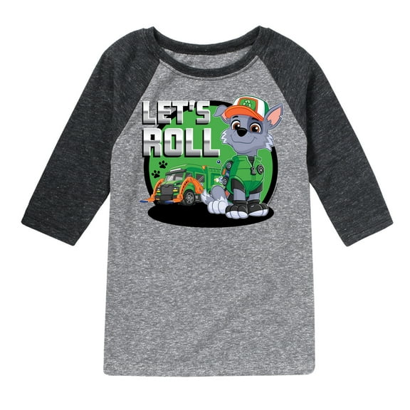 Paw Patrol - Let's Roll Rocky - Toddler And Youth Raglan Graphic T-Shirt