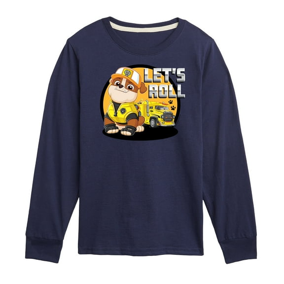 Paw Patrol - Let's Roll Rubble - Toddler And Youth Long Sleeve Graphic T-Shirt