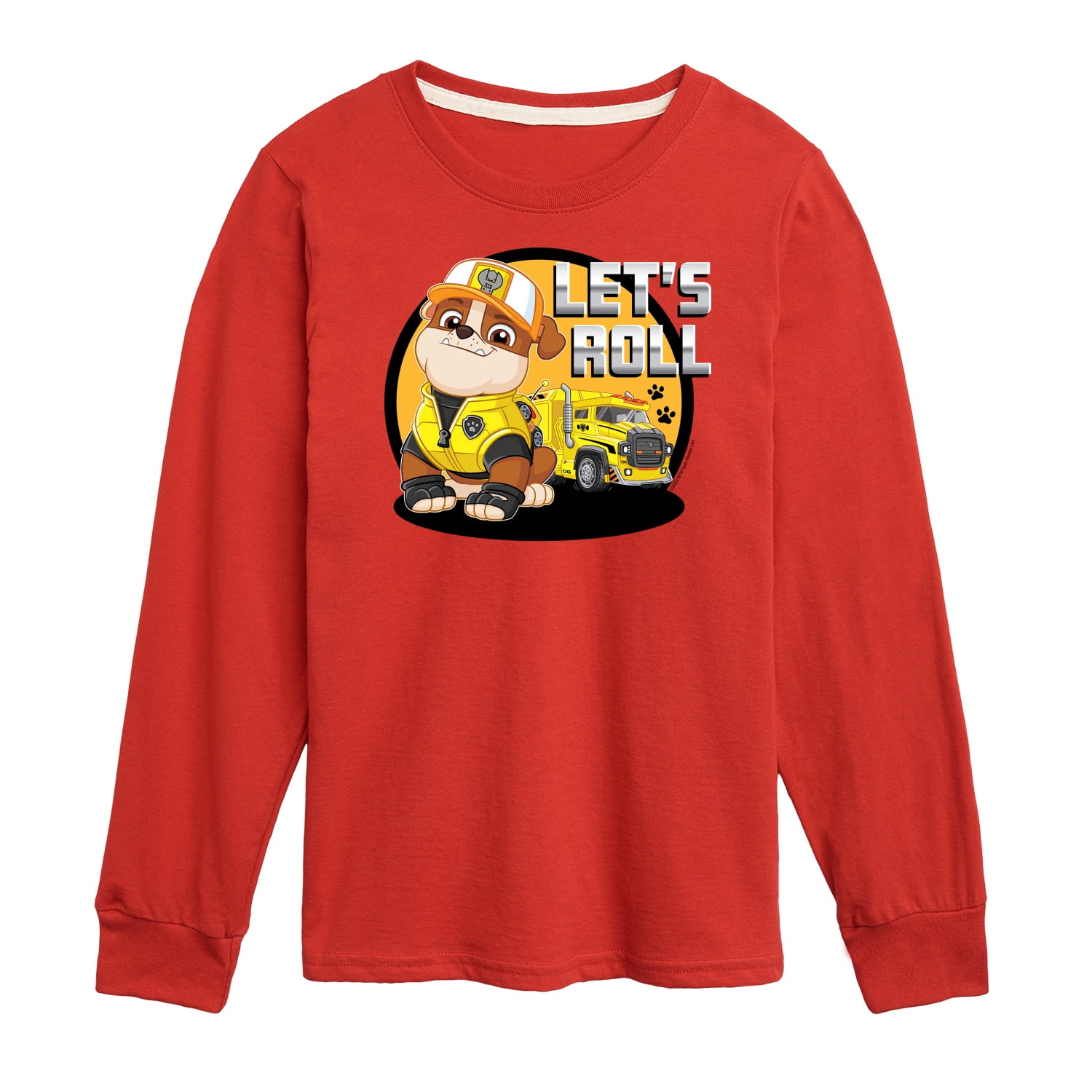 Paw Patrol - Let's Roll Rubble - Toddler And Youth Long Sleeve Graphic ...