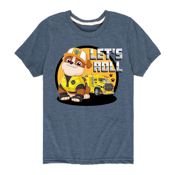 Paw Patrol - Let's Roll Rubble - Toddler And Youth Short Sleeve Graphic T-Shirt