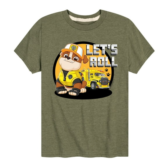 Paw Patrol - Let's Roll Rubble - Toddler And Youth Short Sleeve Graphic T-Shirt