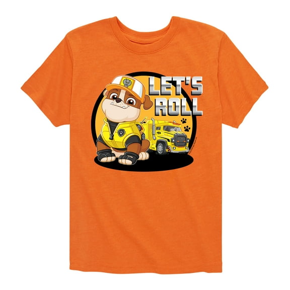Paw Patrol - Let's Roll Rubble - Toddler And Youth Short Sleeve Graphic T-Shirt