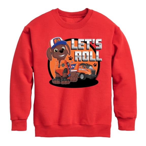 Paw Patrol - Let's Roll Zuma - Toddler And Youth Crewneck Fleece Sweatshirt