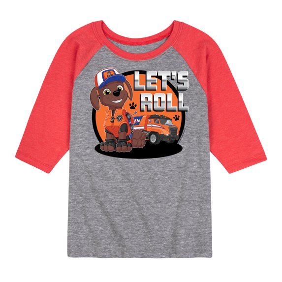 Paw Patrol - Let's Roll Zuma - Toddler And Youth Raglan Graphic T-Shirt