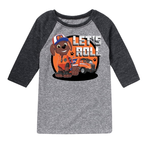 Paw Patrol - Let's Roll Zuma - Toddler And Youth Raglan Graphic T-Shirt