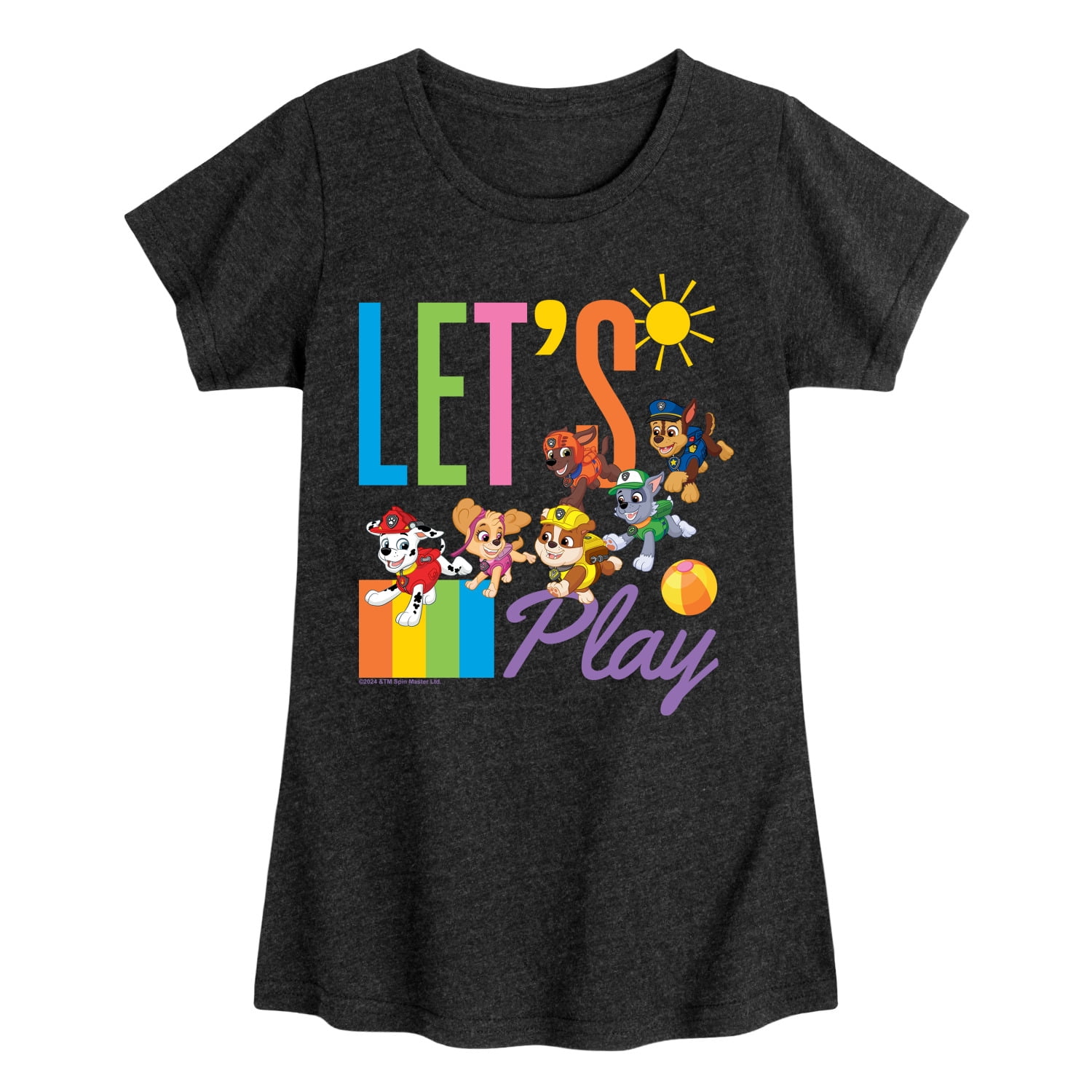 Paw Patrol - Lets Play - Toddler & Youth Girls Short Sleeve Graphic T ...