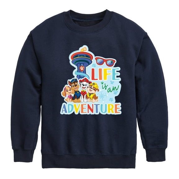 Paw Patrol - Life Is An Adventure - Toddler And Youth Crewneck Fleece Sweatshirt