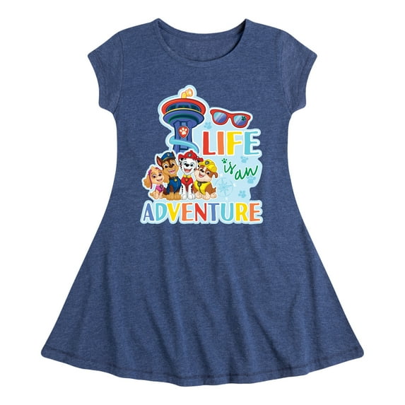 Paw Patrol - Life Is An Adventure - Toddler And Youth Girls Fit And Flare Dress