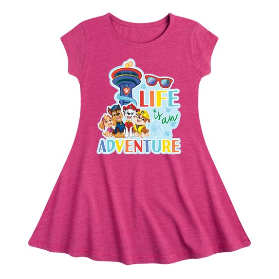 Paw Patrol - Life Is An Adventure - Toddler And Youth Girls Fit And Flare Dress