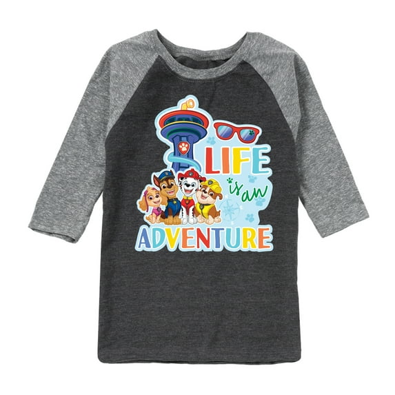 Paw Patrol - Life Is An Adventure - Toddler And Youth Raglan Graphic T-Shirt