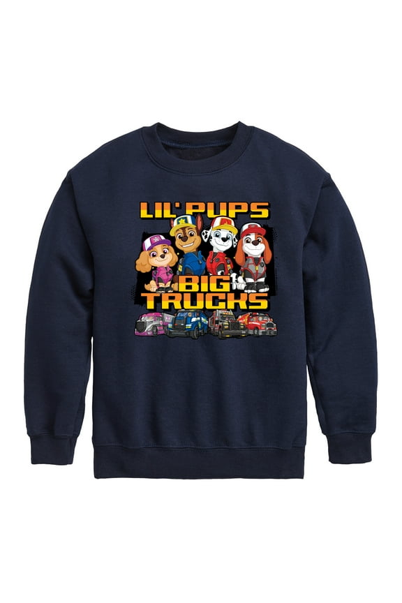 - Lil Pups Big Trucks - Toddler And Youth Crewneck Fleece Sweatshirt