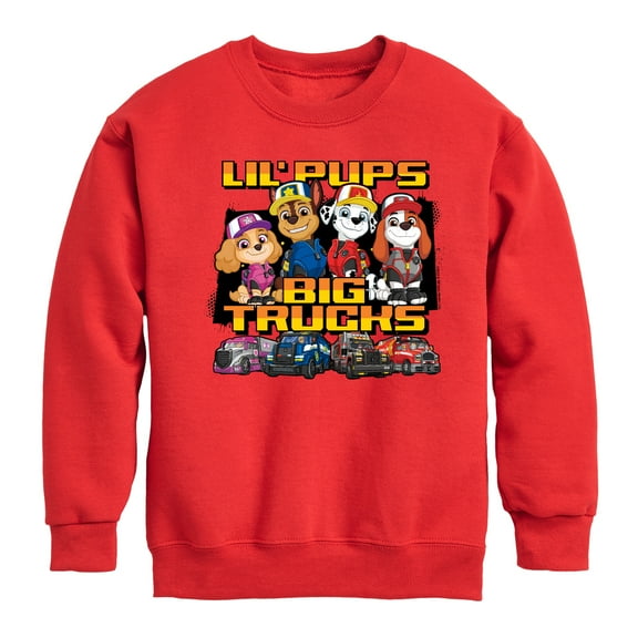Paw Patrol - Lil Pups Big Trucks - Toddler And Youth Crewneck Fleece Sweatshirt
