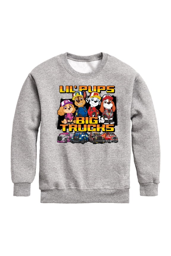 - Lil Pups Big Trucks - Toddler And Youth Crewneck Fleece Sweatshirt