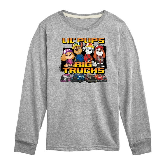 Paw Patrol - Lil Pups Big Trucks - Toddler And Youth Long Sleeve Graphic T-Shirt