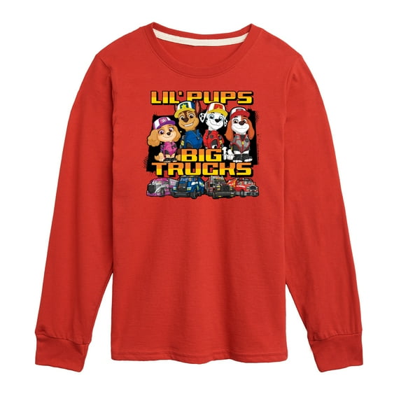 Paw Patrol - Lil Pups Big Trucks - Toddler And Youth Long Sleeve Graphic T-Shirt