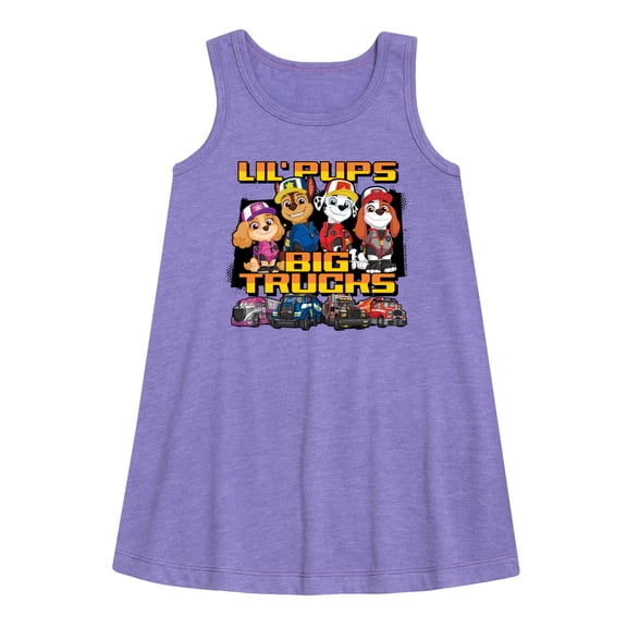 Paw Patrol - Lil Pups Big Trucks - Toddler and Youth Girls A-line Dress