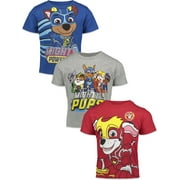 Paw Patrol Little Boys 3 Pack Pullover T-Shirts Toddler to Big Kid