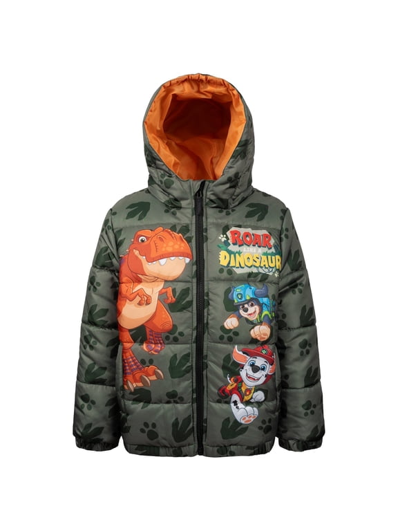 Little Boys' Hooded Puffer Coat Chase Marshall Olive
