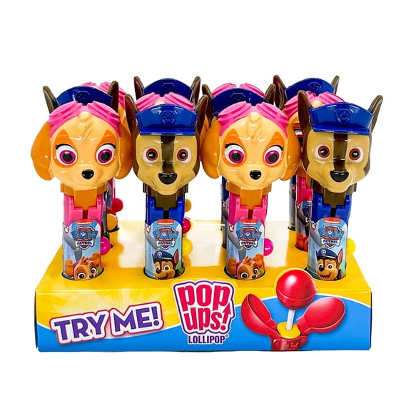Paw Patrol Lollipop Holder Collectable Paw Patrol Lollipop | Party Favors, Stocking Stuffers, Piñata Candy, Game Prizes | Bulk Set of 12 | Lollipops Included
