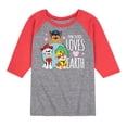 thumbnail image 1 of Paw Patrol - Loves Earth - Toddler And Youth Raglan Graphic T-Shirt, 1 of 7