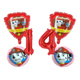 thumbnail image 1 of Paw Patrol Marshall 14th Birthday Foil Balloons Set Red Pink Kids Party, 1 of 3
