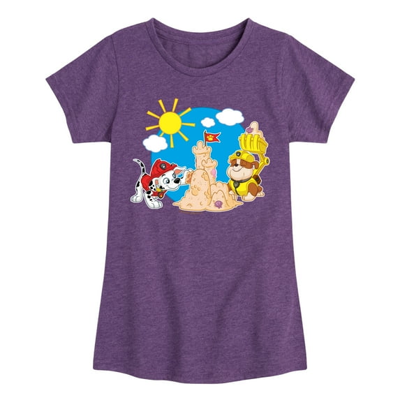 Paw Patrol - Marshall And Rubble Beach - Toddler & Youth Girls Short Sleeve Graphic T-Shirt