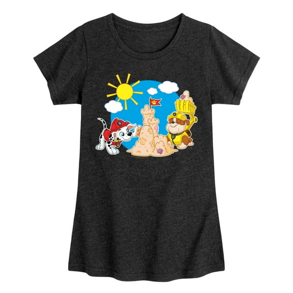 Paw Patrol - Marshall And Rubble Beach - Toddler & Youth Girls Short Sleeve Graphic T-Shirt