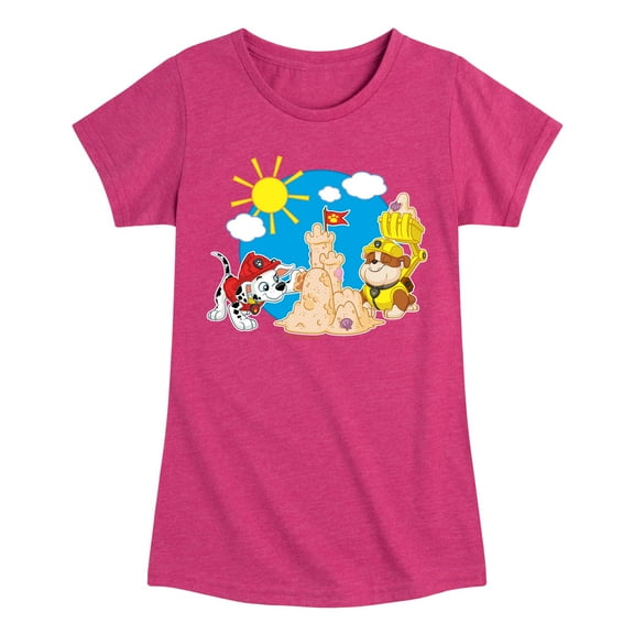 Paw Patrol - Marshall And Rubble Beach - Toddler & Youth Girls Short Sleeve Graphic T-Shirt