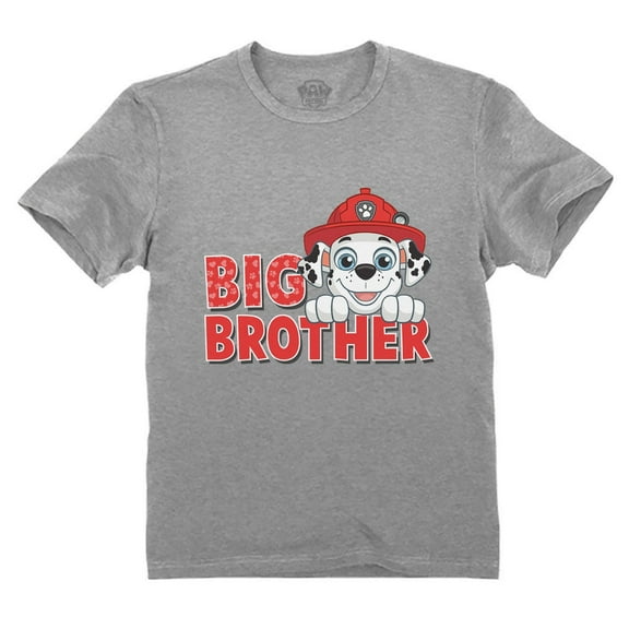 Paw Patrol Marshall Big Brother Shirt Boys Big Bro Outfit Toddler Kids T-Shirt 2T Gray