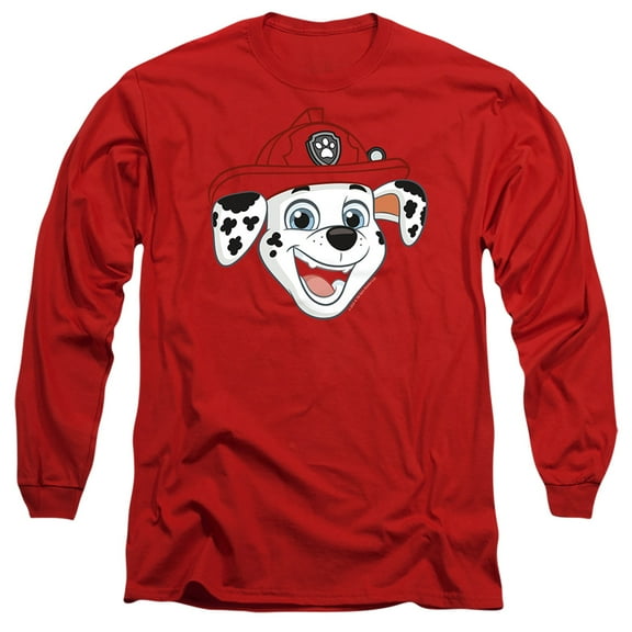 Paw Patrol Marshall Grin Unisex Adult Long-Sleeve T Shirt (Large) Red