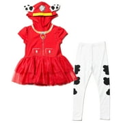 Paw Patrol Marshall Little Girls Cosplay T-Shirt Dress and Leggings Outfit Set Toddler to Little Kid