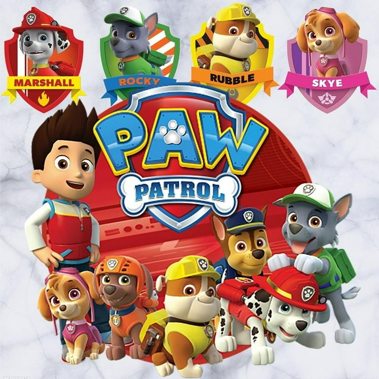 Paw Patrol Marshall Rocky Rubble Skye Edible Cake Topper Image ABPID00060