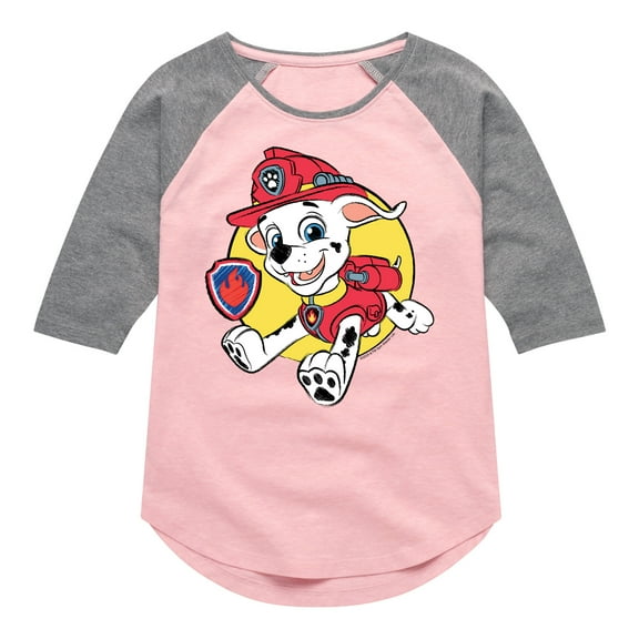 Paw Patrol - Marshall Sketch - Toddler & Youth Girls Raglan Graphic T-Shirt