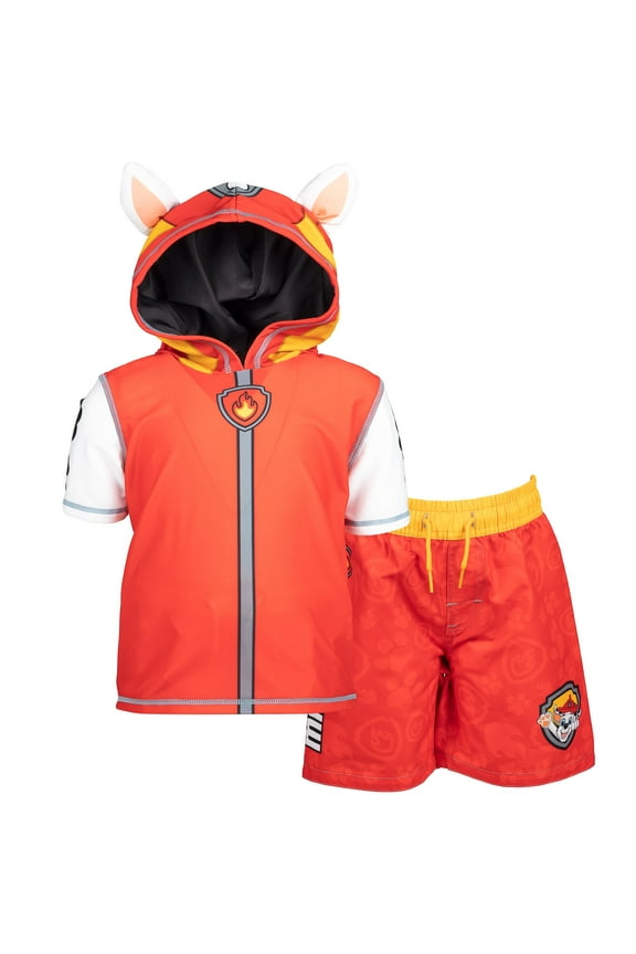 Marshall Toddler Boys Rash Guard and Swim Trunks Outfit Set Toddler