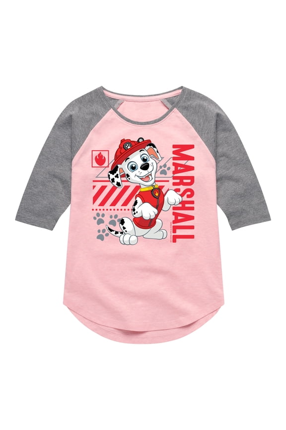 - Marshall Vertical - Toddler & Youth Girls Raglan Graphic T-Shirt