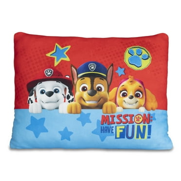 Paw Patrol "Mission Fun" Squishy Toddler Pillow, 12"x15", Red