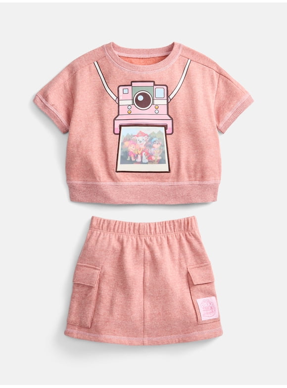 Paw Patrol Movie Toddler Girls’ Graphic Top and Cargo Skirt Set, 2-Piece, Sizes 12M-5T