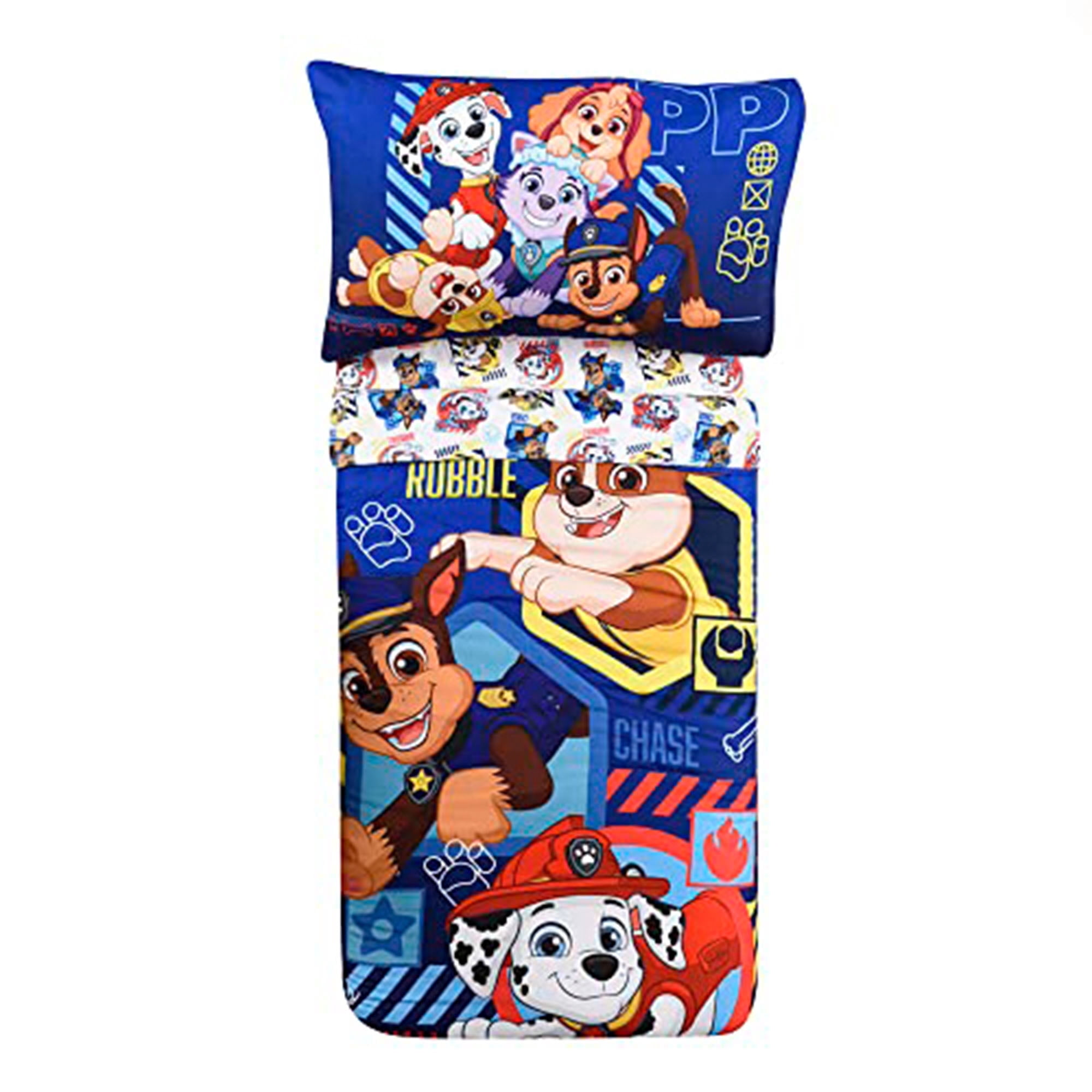 Paw Patrol Multicolor Toddler 3 Pcs Bedding Sheet Set for Kids- Pillowcase, Comforter & Fitted Sheet