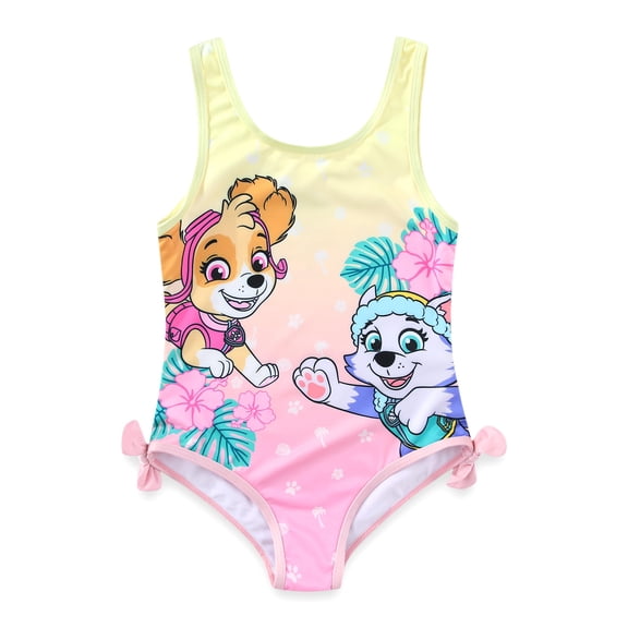 Paw Patrol Nickelodeon Skye Everest Swimsuit UPF 50+ One Piece Bathing Suit(Girls), Sizes 2T-7