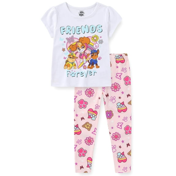 Paw Patrol Nickelodeon Skye Short Sleeve T-Shirt and Legging Pants (Girls), 2 Piece Set, Sizes 2T-6X