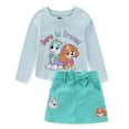 thumbnail image 1 of Paw Patrol Nickelodeon Skye and Everest Long Sleeve Ribbed Shirt and Twill Skirt Set (Girls), 2 Piece Set, Sizes 2T-6X, 1 of 9