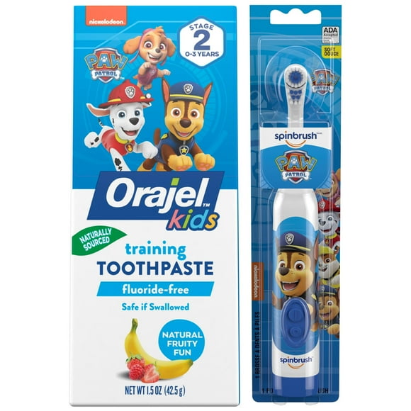 Paw Patrol Oral Care Kids Age 3+ Kit: (1) Battery-Powered Toothbrush & (1) Toothpaste Fluoride-Free