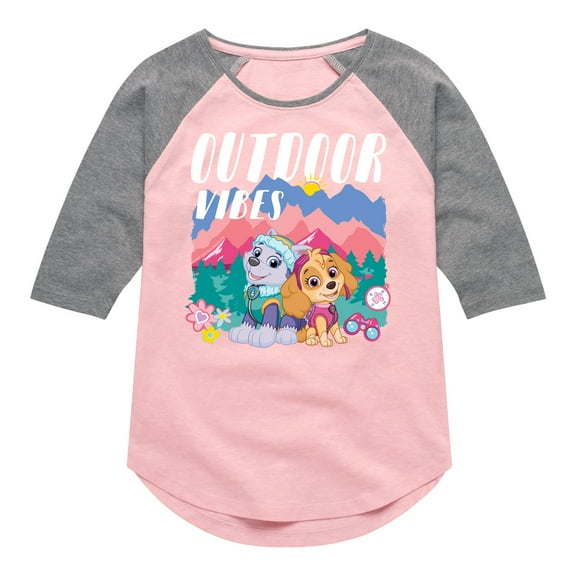 Paw Patrol - Outdoor Vibes - Toddler And Youth Girls Raglan Graphic T-Shirt